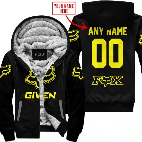 Zero Fox Given  -  Limited Edition  -  Fox Racing  -  Yellow V1 - Fleece Zip Hoodie