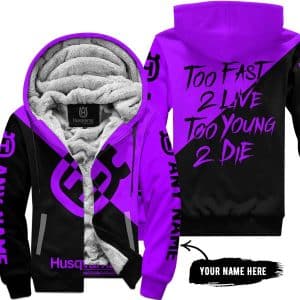 Too Fast To Live Too Young To Die - 3d All Over Printed - Husqvarna Purple  - Fleece Zip Hoodie