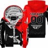 Premium Gift - Custom Name - Fly Racing - Red - Fleece Zip Hoodie