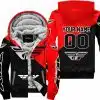 Premium Gift - Custom Name - Fly Racing - Red - Fleece Zip Hoodie