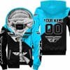 Premium Gift - Custom Name - Fly Racing - Sky Blue - Fleece Zip Hoodie