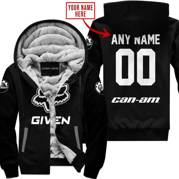 Zero Fox Given – Limited Edition – Can Am – Black V1 - Fleece Zip Hoodie