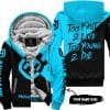 Too Fast To Live Too Young To Die - 3d All Over Printed - Husqvarna Sky Blue - Fleece Zip Hoodie