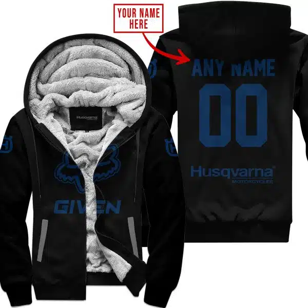 Zero Fox Given – Limited Edition – Husqvarna – Black V1 - Fleece Zip Hoodie