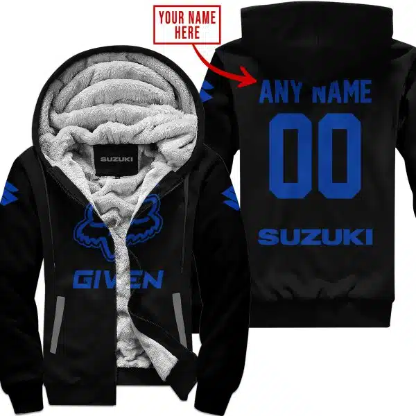 Zero Fox Given – Limited Edition – Suzuki – Black Blue V1 - Fleece Zip Hoodie