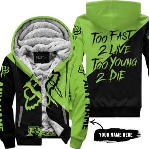 Too Fast To Live Too Young To Die - 3d All Over Printed - Fox Racing & Monster Energy - Fleece Zip Hoodie