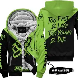 Too Fast To Live Too Young To Die - 3d All Over Printed - Fox Racing & Monster Energy - Fleece Zip Hoodie