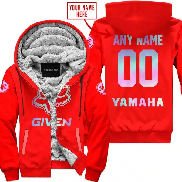 Zero Fox Given – Limited Edition – Yamaha – Black Red - Fleece Zip Hoodie