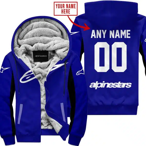 Custom Name Racing - Limited Edition - Alpinestars - Navy V2 - Fleece Zip Hoodie