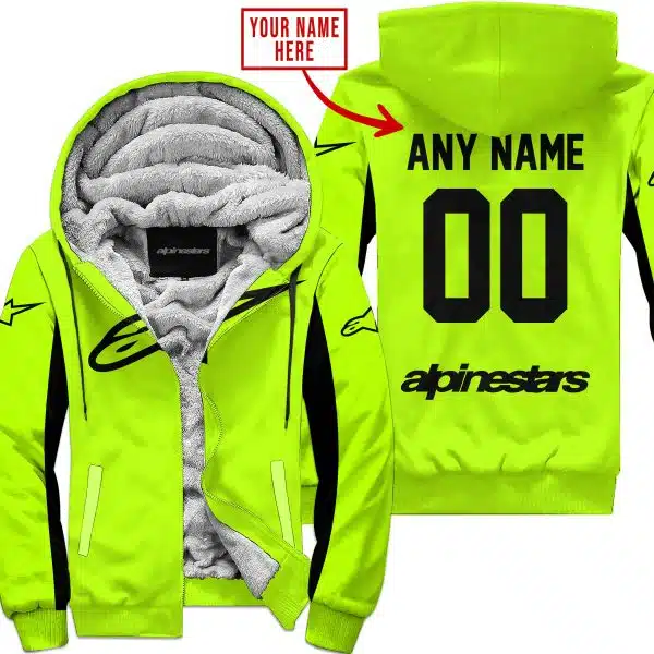 Custom Name Racing - Limited Edition - Alpinestars - Neon V2 - Fleece Zip Hoodie