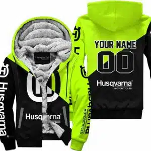 Premium Gift - Custom Name - Husqvarna - Neon - Fleece Zip Hoodie
