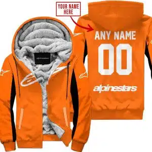Custom Name Racing - Limited Edition - Alpinestars - Orange V2 - Fleece Zip Hoodie