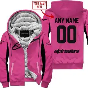 Custom Name Racing - Limited Edition - Alpinestars - Pink 1 V2 - Fleece Zip Hoodie