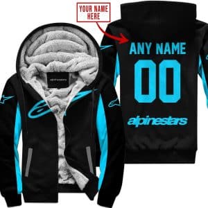 Custom Name Racing - Limited Edition - Alpinestars - Sky Blue - Fleece Zip Hoodie