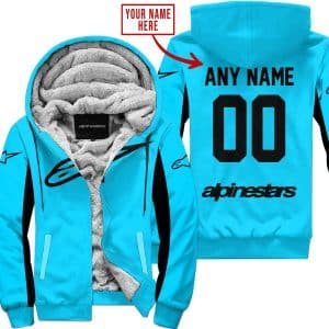 Custom Name Racing - Limited Edition - Alpinestars - Sky Blue V2 - Fleece Zip Hoodie