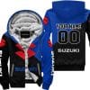 Premium Gift - Custom Name - Suzuki - Blue - Fleece Zip Hoodie