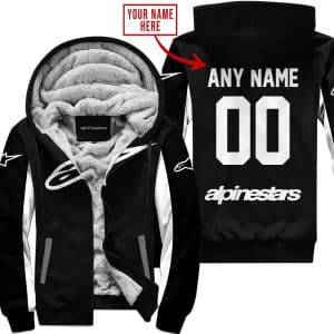 Custom Name Racing - Limited Edition - Alpinestars - White - Fleece Zip Hoodie