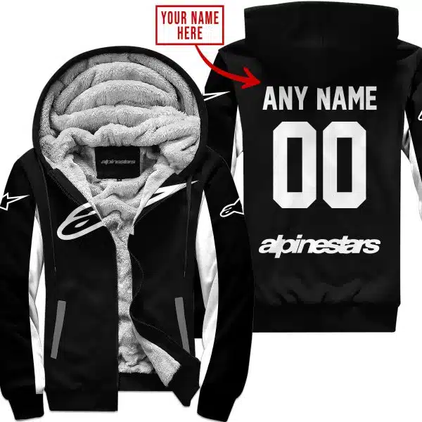 Custom Name Racing - Limited Edition - Alpinestars - White - Fleece Zip Hoodie