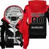 Premium Gift - Custom Name - Suzuki - Red - Fleece Zip Hoodie