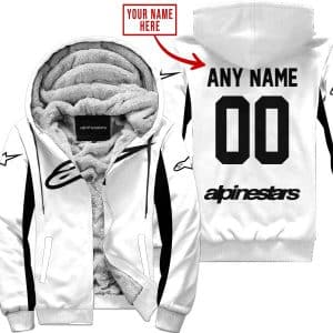 Custom Name Racing - Limited Edition - Alpinestars - White V2 - Fleece Zip Hoodie