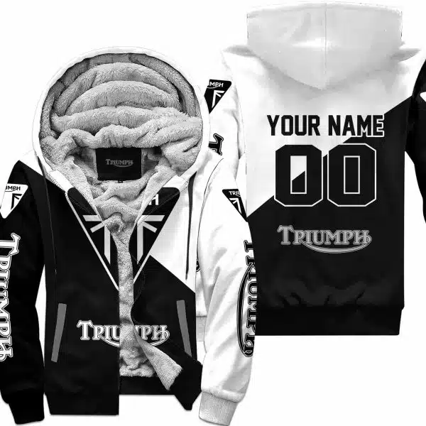Premium Gift - Custom Name - Triumph - White - Fleece Zip Hoodie