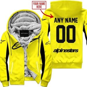 Custom Name Racing - Limited Edition - Alpinestars - Yelow V2 - Fleece Zip Hoodie