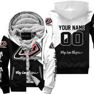 Premium Gift – Custom Name – Troy Lee Designs – White – Fleece Zip Hoodie