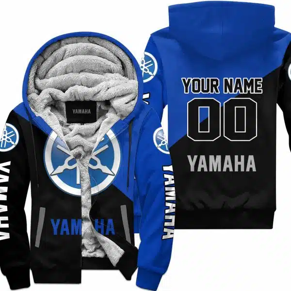 Premium Gift - Custom Name - Yamaha - Blue - Fleece Zip Hoodie