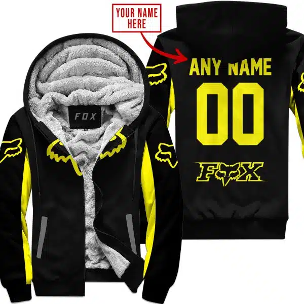 Custom Name Racing - Limited Edition - Fox Racing - Yellow - Fleece Zip Hoodie