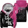 Premium Gift - Custom Name - Fox Racing - Pink 1 - Fleece Zip Hoodie