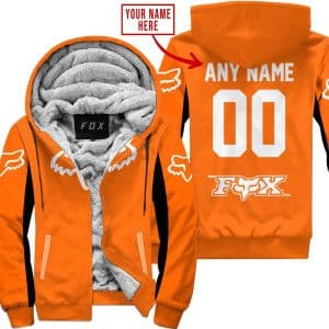 Custom Name Racing - Limited Edition - Fox Racing V2 - Orange - Fleece Zip Hoodie