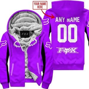 Custom Name Racing - Limited Edition - Fox Racing V2 - Purple - Fleece Zip Hoodie