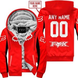 Custom Name Racing - Limited Edition - Fox Racing V2 - Red - Fleece Zip Hoodie