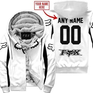 Custom Name Racing - Limited Edition - Fox Racing V2 - White - Fleece Zip Hoodie