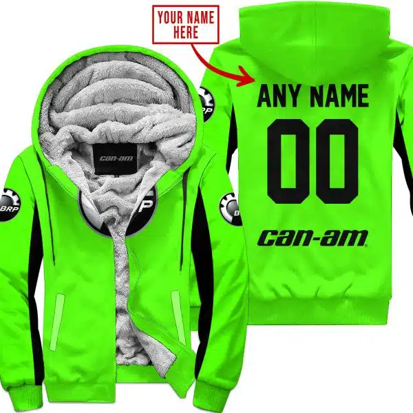 Custom Name Racing - Limited Edition - Can Am - Green 1 V2 - Fleece Zip Hoodie