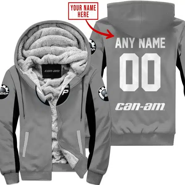 Custom Name Racing - Limited Edition - Can Am - Grey V23 - Fleece Zip Hoodie