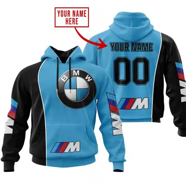 Limited Edition - Custom Name Motocrocss V2 - Bmw - Sky Blue