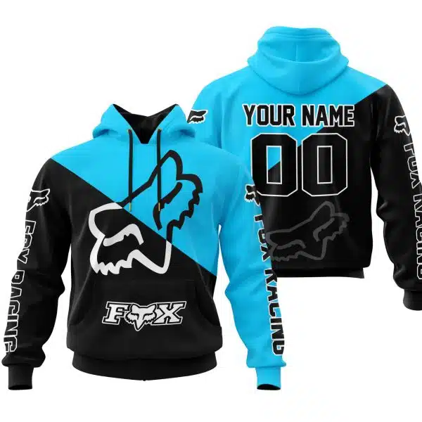 Premium Gift - Custom Name - Fox Racing - Sky Blue