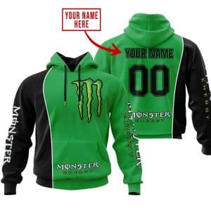 Limited Edition - Custom Name Motocrocss V2 - Monster  Energy - Green