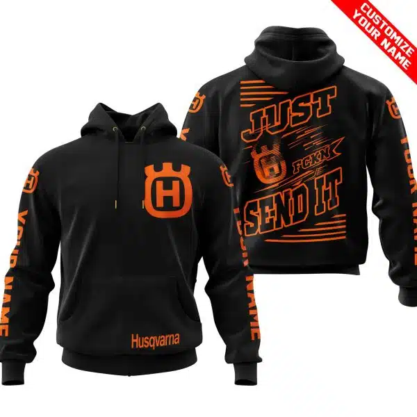 Premium Just Fckn Gonna Send It - Custom Name - Husqvarna - Orange Black - Image 2