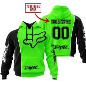 Limited Edition - Custom Name Motocrocss V2 - Fox Racing - Black Green