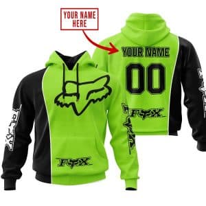 Limited Edition - Custom Name Motocrocss V2 - Fox Racing - Black Green 1