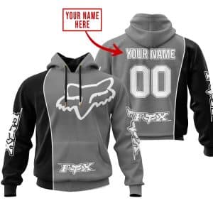Limited Edition - Custom Name Motocrocss V2 - Fox Racing - Black Grey