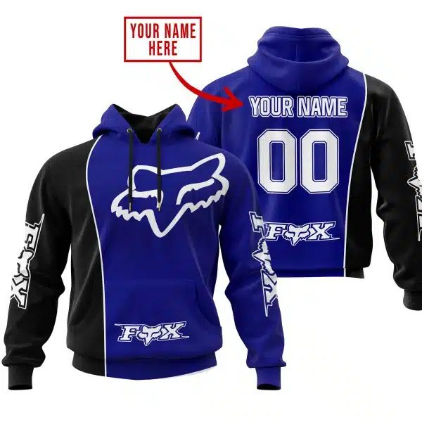 Limited Edition - Custom Name Motocrocss V2 - Fox Racing - Black Navy