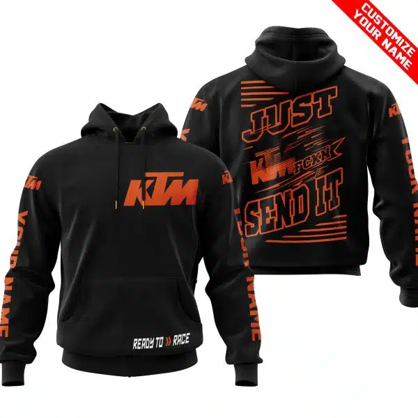 Premium Just Fckn Gonna Send It - Custom Name - Ktm Racing - Orange Black - Image 2