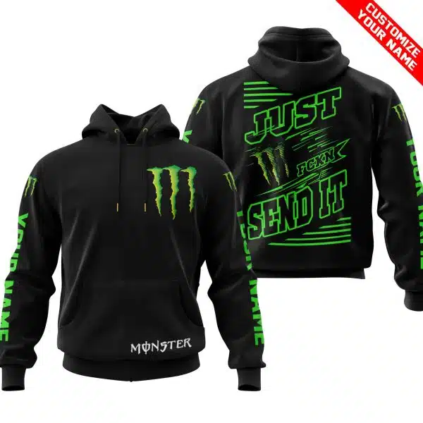 Premium Just Fckn Gonna Send It - Custom Name - Monster Energy - Green Black - Image 2