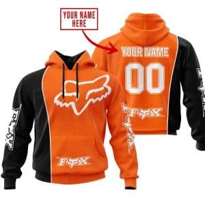 Limited Edition - Custom Name Motocrocss V2 - Fox Racing - Black Orange