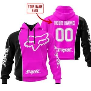 Limited Edition - Custom Name Motocrocss V2 - Fox Racing - Black Pink