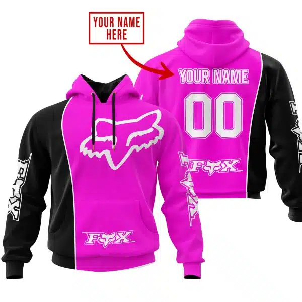 Limited Edition - Custom Name Motocrocss V2 - Fox Racing - Black Pink