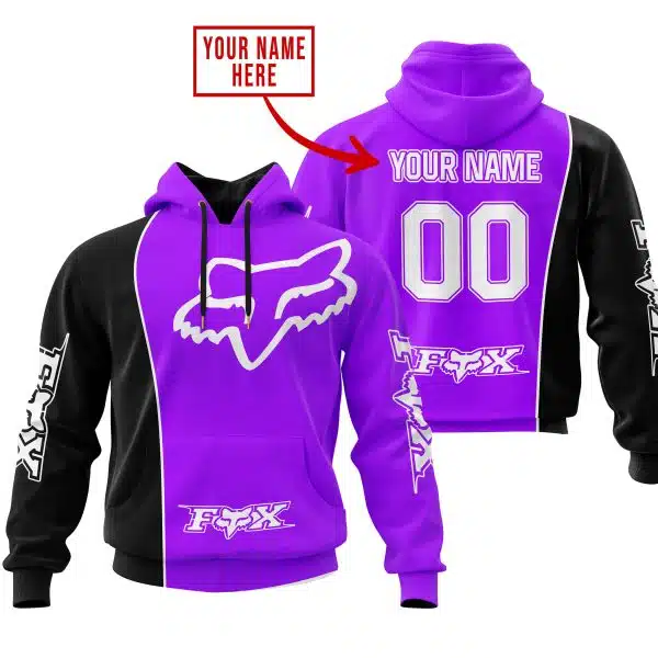 Limited Edition - Custom Name Motocrocss V2 - Fox Racing - Black Purlple
